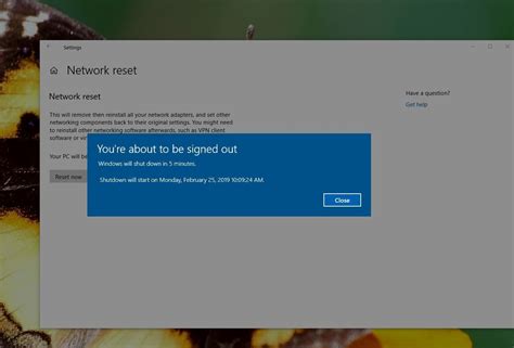 restore network service windows 10